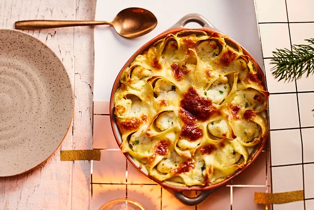 Gebackener Pasta-Stern mit Kabeljau Rezept