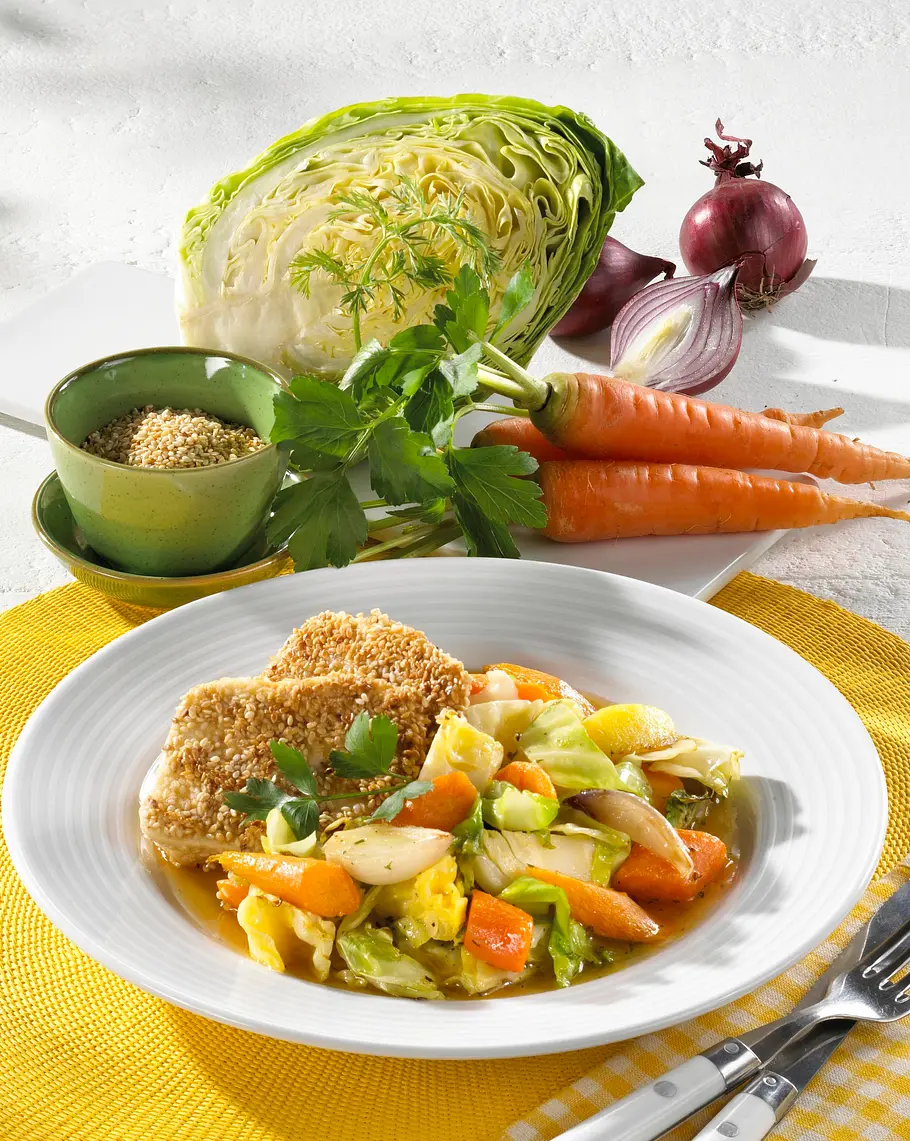 Gebackener Schafskäse zu Spitzkohl Rezept Gebackener Schafskäse zu Spitzkohl Rezept