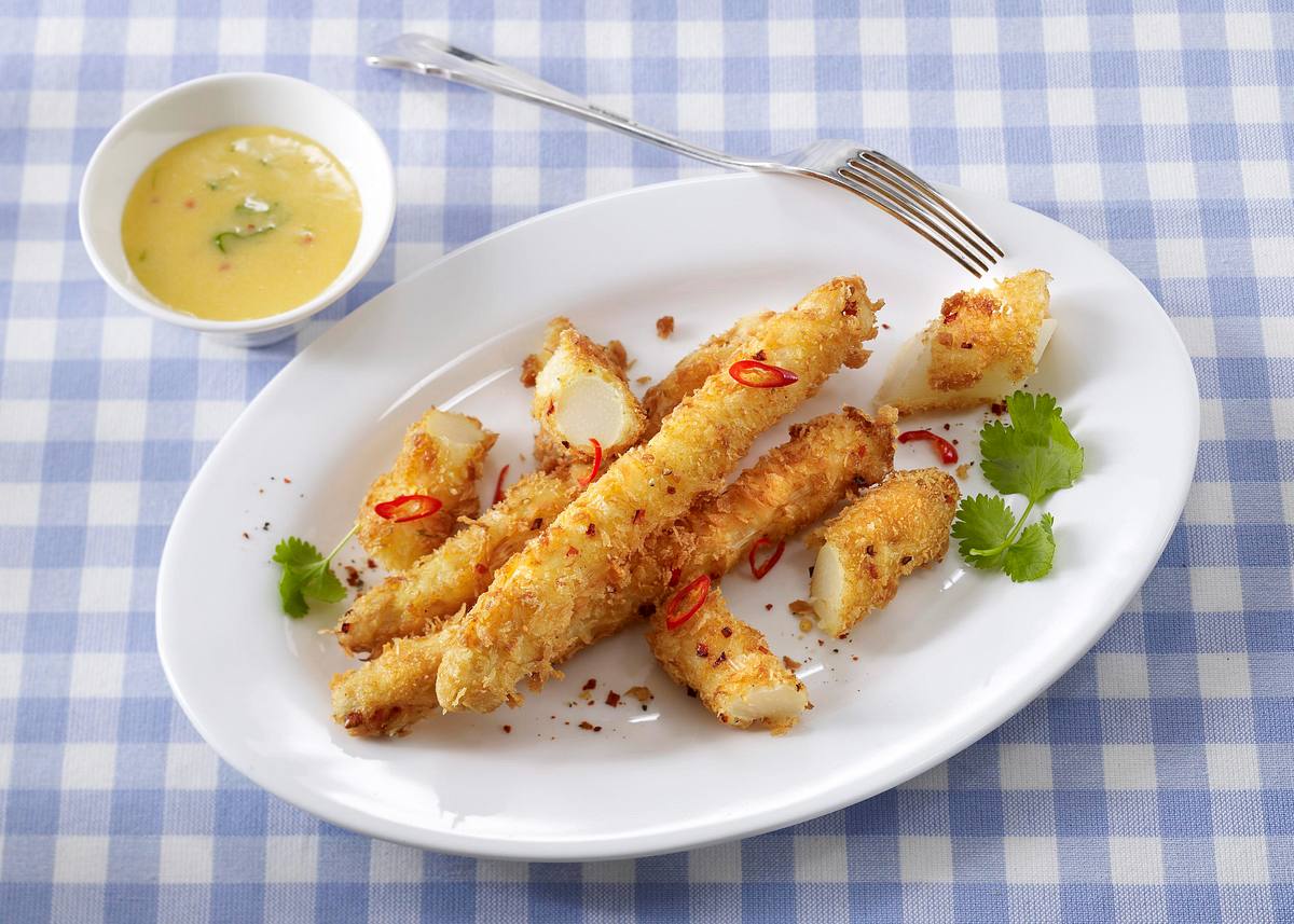 Gebackener Spargel mit Asiamayonnaise und Koriander (Johann Lafer) Rezept