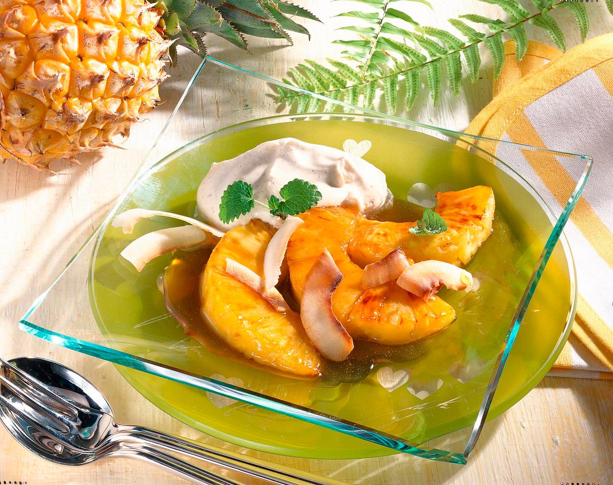 Gebratene Ananas mit Mascarponecreme Rezept