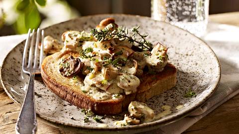 Gebratene Champignons mit Creme fraiche und Thymian Rezept - Foto: House of Food / Bauer Food Experts KG