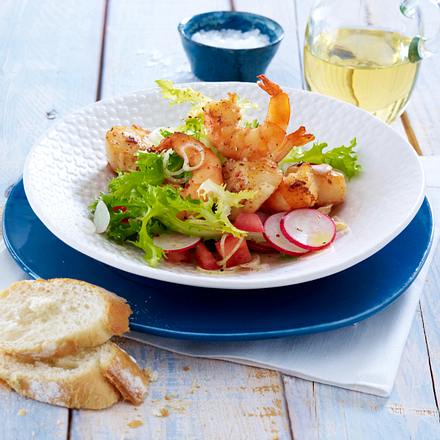 Gebratene Jakobsmuschel und Garnelen Rezept Gebratene Jakobsmuschel und Garnelen Rezept