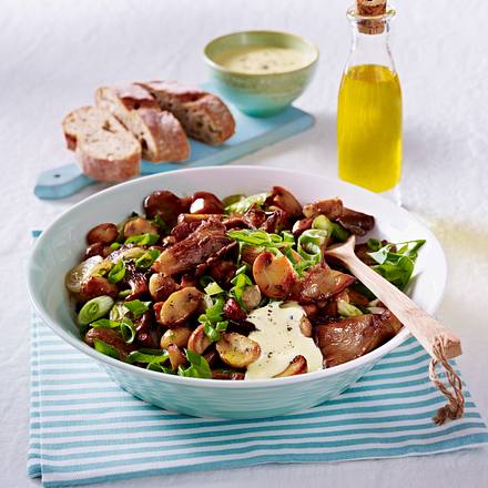 Gebratene Pilze mit selbstgemachter Mayonnaise Rezept Gebratene Pilze mit selbstgemachter Mayonnaise Rezept