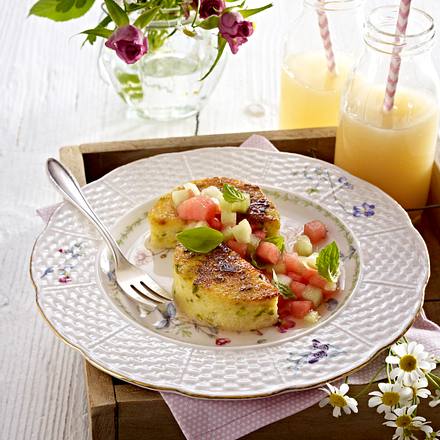 Gebratene Pistazien-Polenta mit Melonensalat Rezept