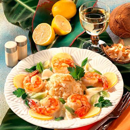 Gebratene Scampi mit Kokosreis Rezept Gebratene Scampi mit Kokosreis Rezept