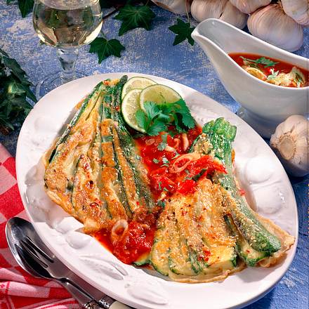 Gebratene Zucchinifächer Rezept