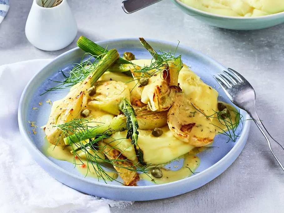 Gebratener Fenchel mit Senfrahm Rezept Gebratener Fenchel mit Senfrahm Rezept