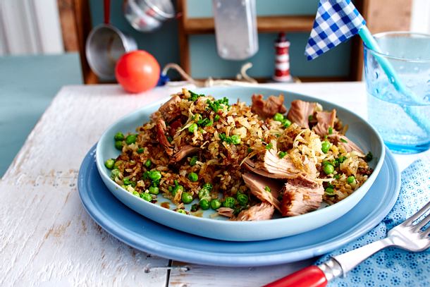 Gebratener Reis mit Thunfisch Rezept Gebratener Reis mit Thunfisch Rezept