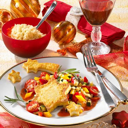 Gebratener Tofu mit Ratatouille Rezept Gebratener Tofu mit Ratatouille Rezept