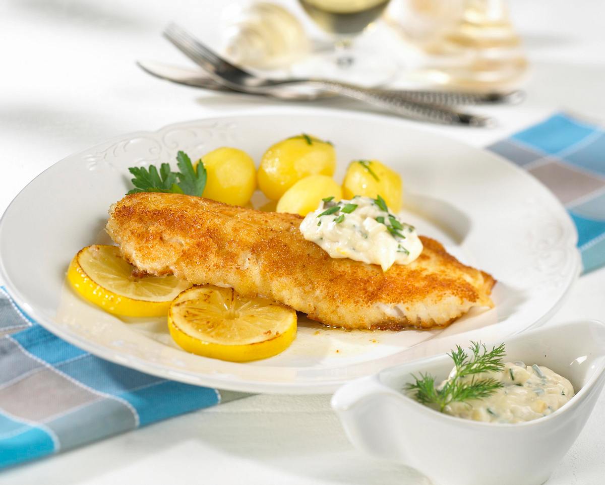 Gebratenes Fischfilet mit Remouladensoße Rezept