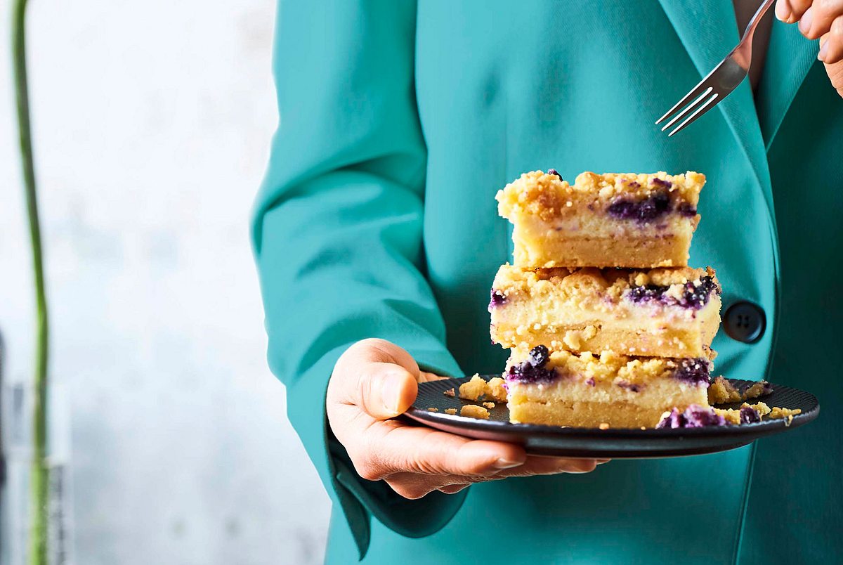 Gedeckter Käsekuchen-Kandidat mit Heidelbeeren Rezept