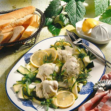 Gedünstete Schollenröllchen Rezept