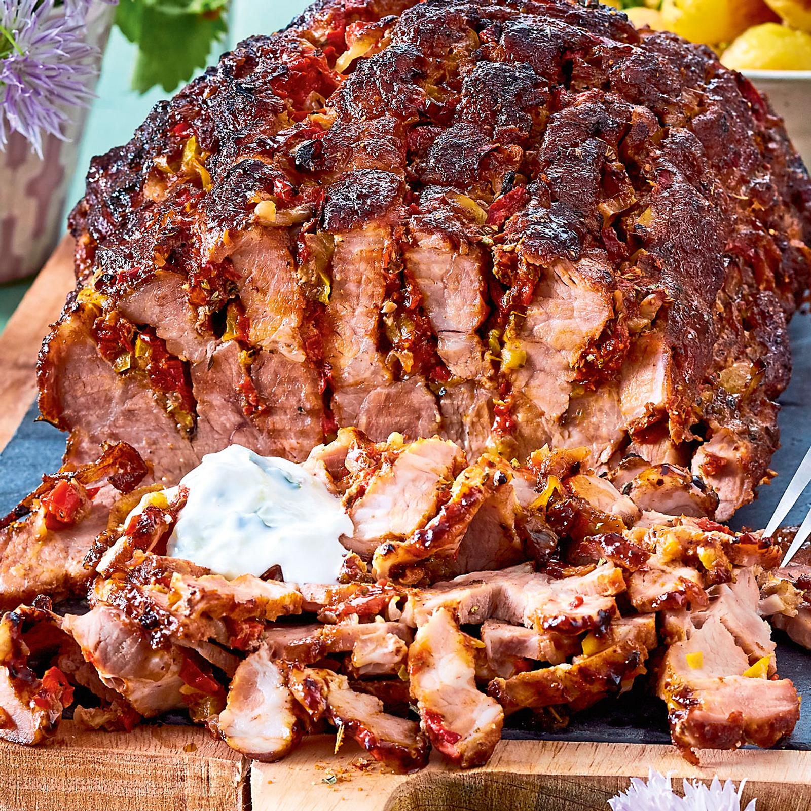Gefächerter Kebab-Braten mit Rosmarinkartoffeln-image