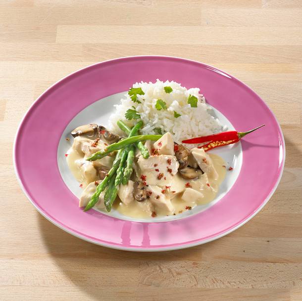 Geflügel-Frikassee in Kokossoße Rezept Geflügel-Frikassee in Kokossoße Rezept