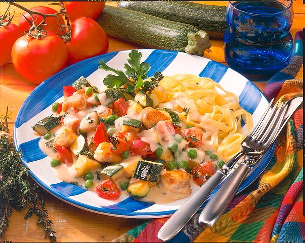 Geflügel-Zucchini-Pfanne Rezept Geflügel-Zucchini-Pfanne Rezept