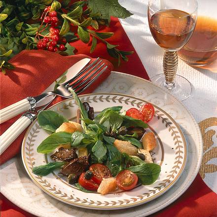 Geflügelleber auf Feldsalat Rezept Geflügelleber auf Feldsalat Rezept