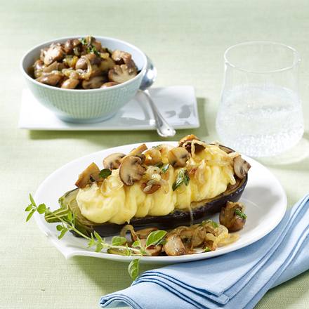 Gefüllte Auberginen mit Kartoffelpüree Rezept
