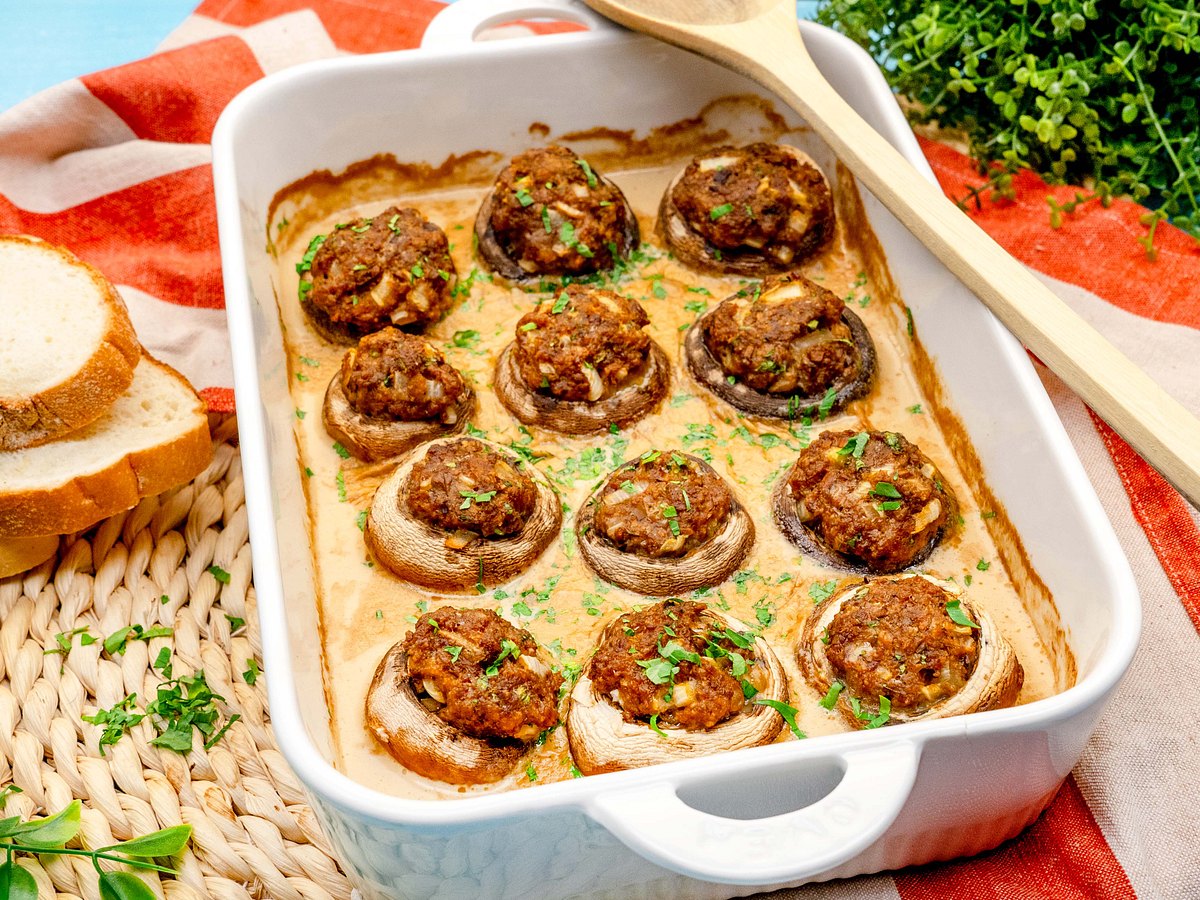 Gefüllte Champignons mit Hackfleisch Rezept