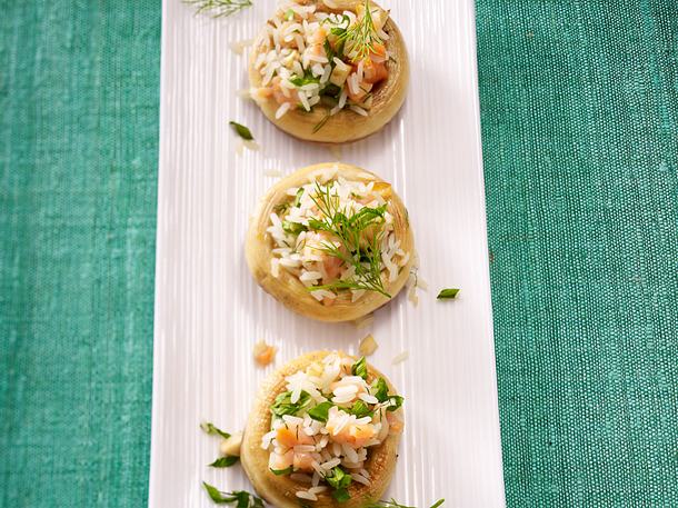 Gefüllte Champignons mit Reis Rezept Gefüllte Champignons mit Reis Rezept