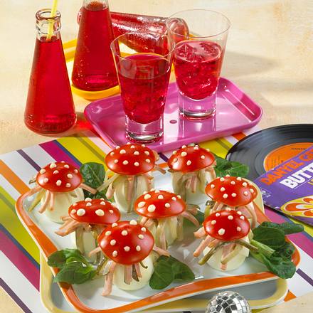 Gefüllte Eier mit Fleischsalat Rezept