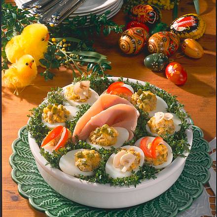 Gefüllte Eier mit Schinken Rezept Gefüllte Eier mit Schinken Rezept