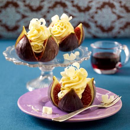 Gefüllte Feigen mit weißer Schokoladen-Mousse Rezept Gefüllte Feigen mit weißer Schokoladen-Mousse Rezept
