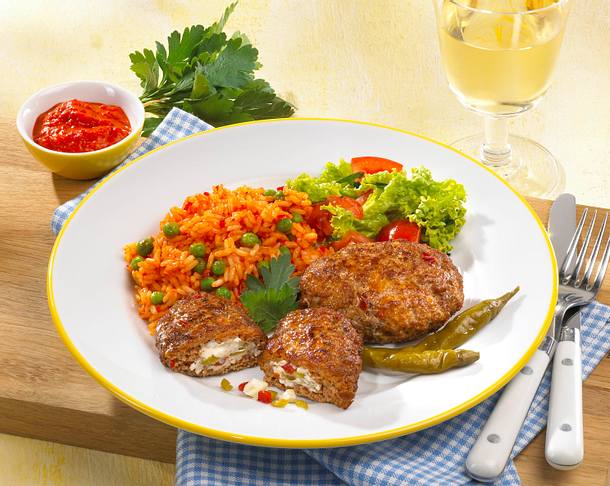 Gefüllte Hacksteaks Rezept Gefüllte Hacksteaks Rezept
