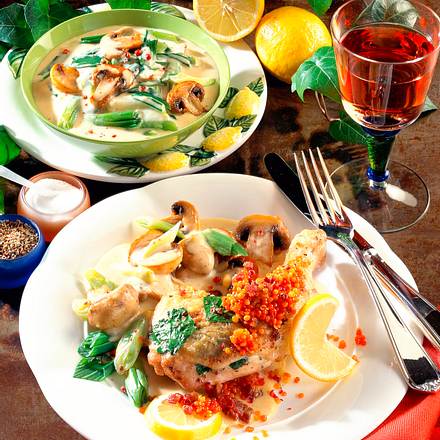 Gefüllte Hähnchenkeulen Rezept Gefüllte Hähnchenkeulen Rezept
