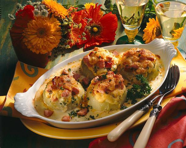Gefüllte Kohlrabi mit Kasseler Rezept Gefüllte Kohlrabi mit Kasseler Rezept