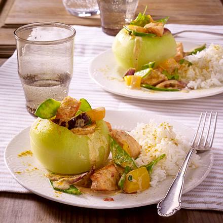Gefüllte Kohlrabi mit Lachs-Curry Rezept Gefüllte Kohlrabi mit Lachs-Curry Rezept