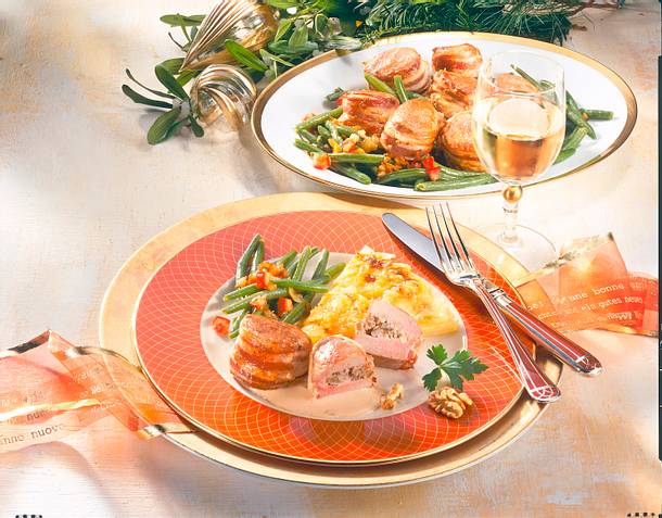 Gefüllte Medaillons mit Gorgonzola Rezept Gefüllte Medaillons mit Gorgonzola Rezept