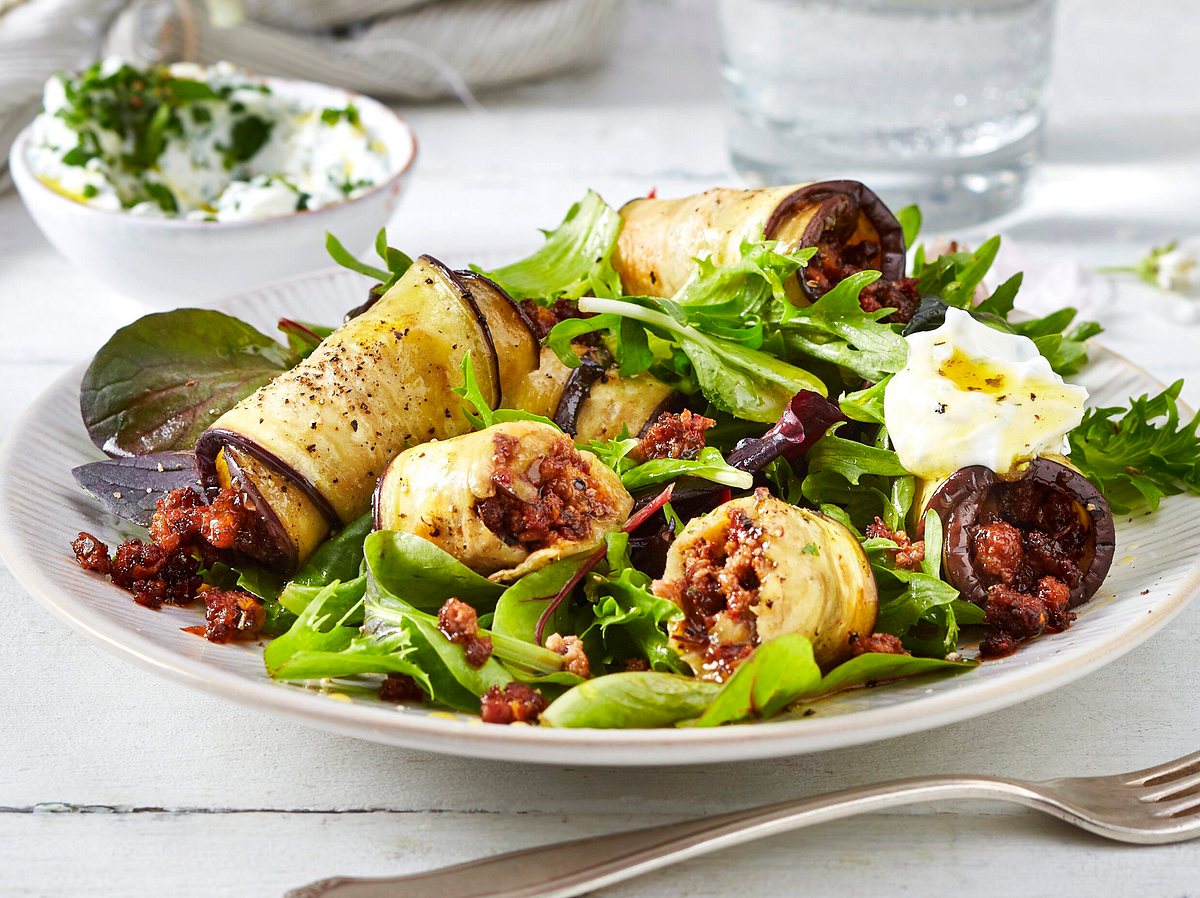 Gefüllte Ofen-Aubergine Roll over Beethoven's Bolo Rezept