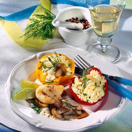Gefüllte Paprika zu Fischfilet (Diabetiker) Rezept