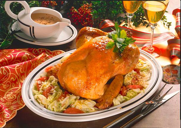 Gefüllte Pute auf Chinakohl Rezept