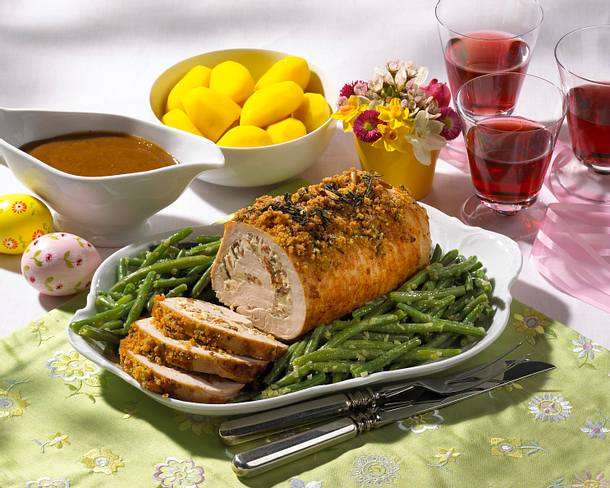 Gefüllte Putenbrust mit Bohnengemüse Rezept Gefüllte Putenbrust mit Bohnengemüse Rezept