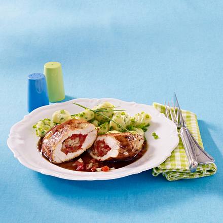 Gefüllte Putenschnitzel mit Kräuter-Gnocchi Rezept