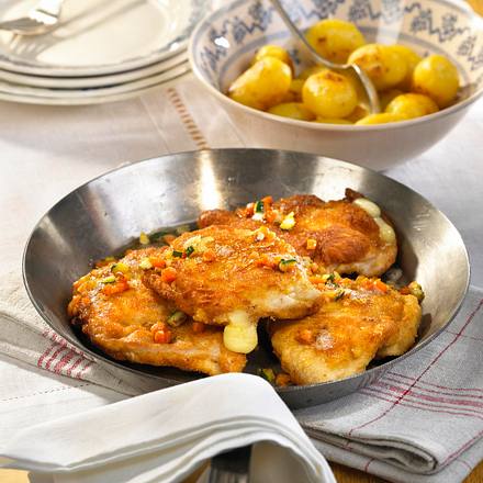 Gefüllte Putenschnitzel mit Raclette Rezept Gefüllte Putenschnitzel mit Raclette Rezept