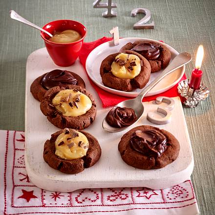 Gefüllte Schokotaler mit Karamell und Schokocreme Rezept