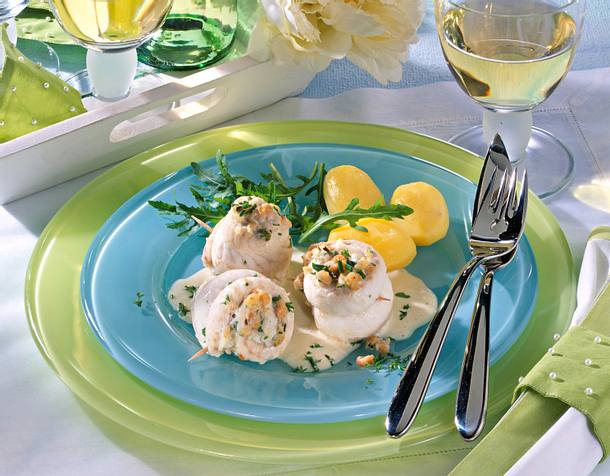 Gefüllte Seezungenröllchen Rezept Gefüllte Seezungenröllchen Rezept
