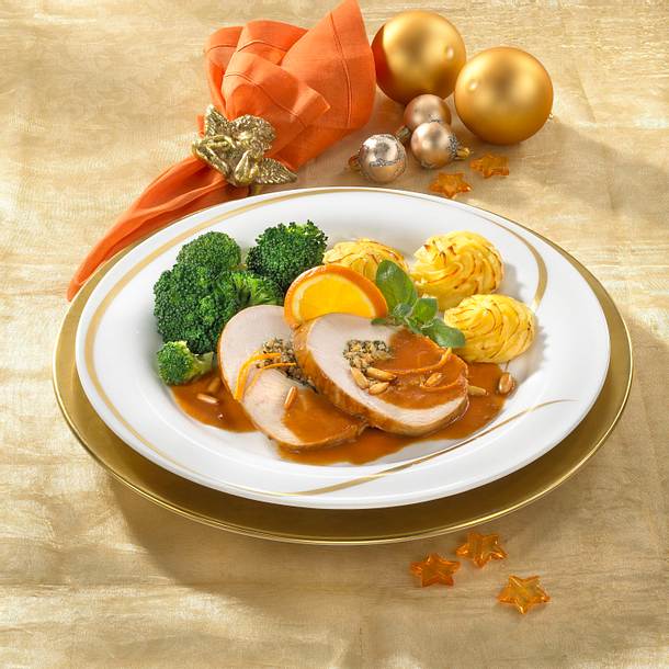 Gefüllter Putenbrust mit Broccoli und Herzoginkartoffeln Rezept Gefüllter Putenbrust mit Broccoli und Herzoginkartoffeln Rezept
