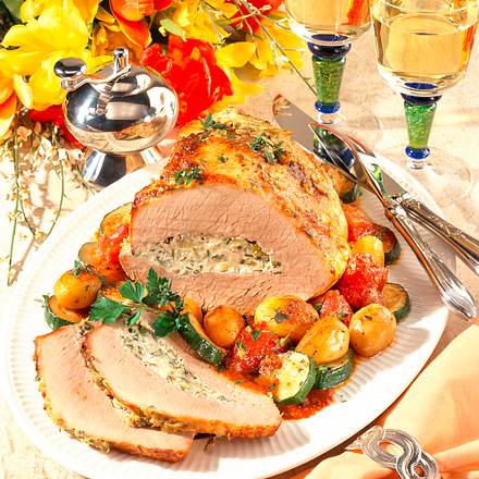 Gefüllter Schnitzelbraten Rezept Gefüllter Schnitzelbraten Rezept
