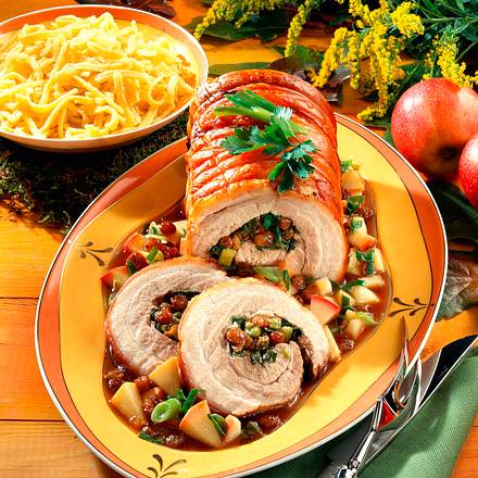 Gefüllter Schweinerollbraten Rezept Gefüllter Schweinerollbraten Rezept