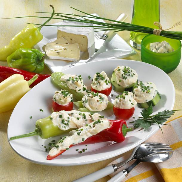 Gefülltes Gemüse mit Pfeffer-Obatzda Rezept