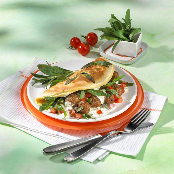 Gefülltes Kräuteromelett Rezept Gefülltes Kräuteromelett Rezept