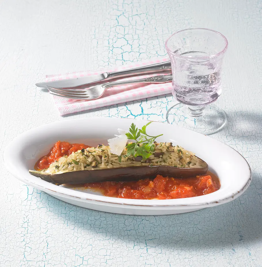 Gefüllte Aubergine (Diät) Rezept Gefüllte Aubergine (Diät) Rezept