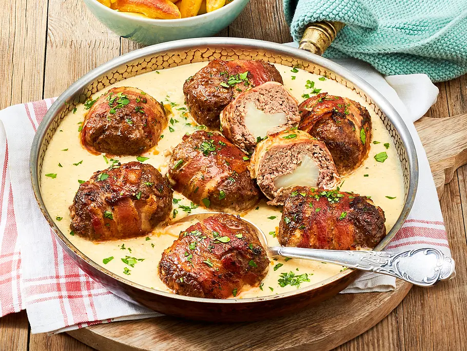 Gefüllte Hackkugeln in Senfrahm Rezept