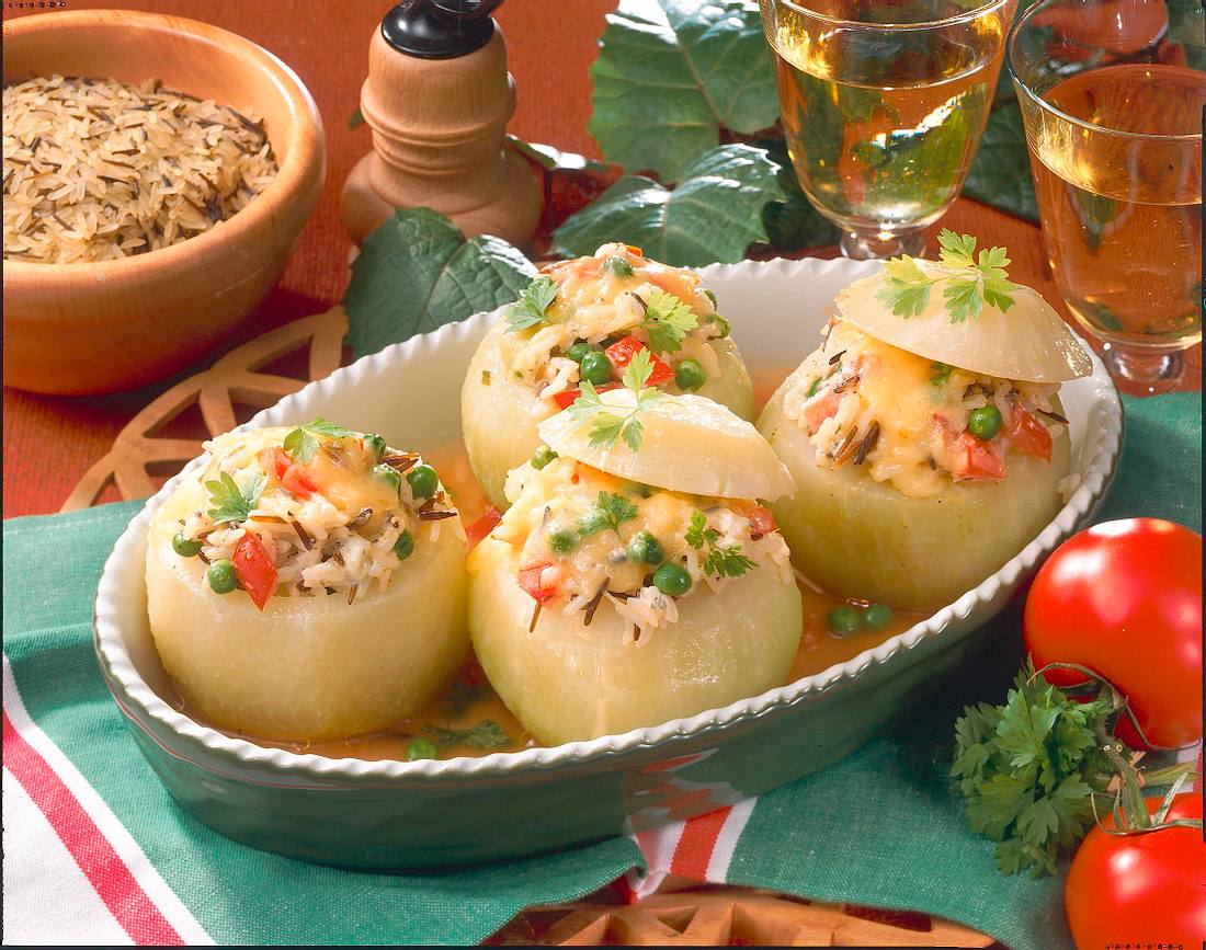 Gefüllte Kohlrabi mit Reis Rezept | LECKER Gefüllte Kohlrabi mit Reis Rezept | LECKER