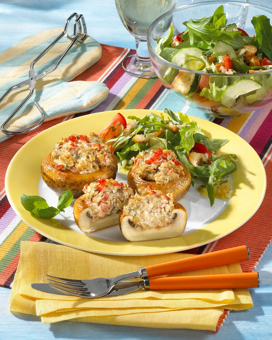 Gefüllte Riesenchampignons Rezept Gefüllte Riesenchampignons Rezept