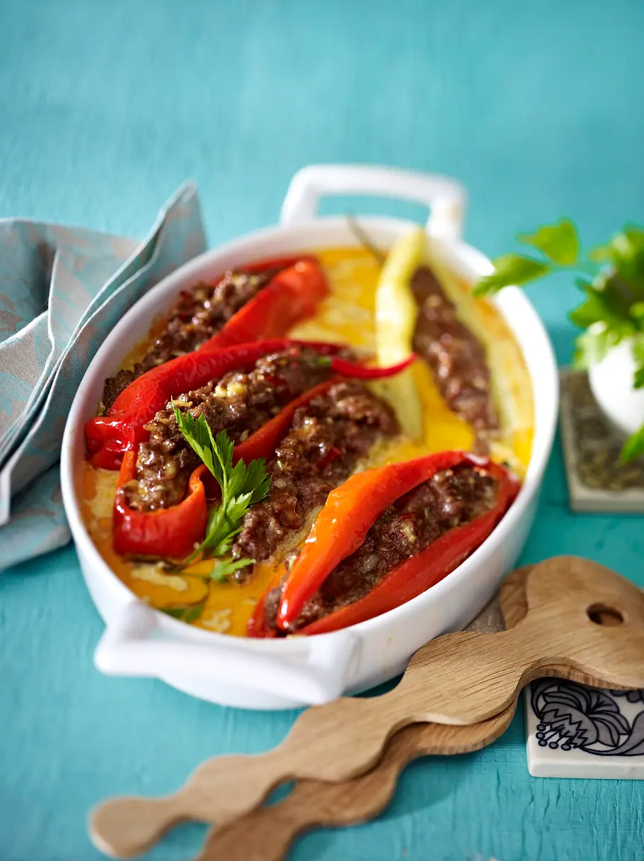 Gefüllte Spitzpaprika mit Hack Rezept Gefüllte Spitzpaprika mit Hack Rezept