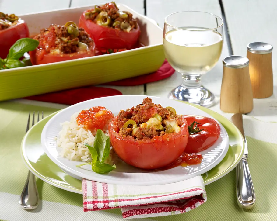 Gefüllte Tomaten mit Reis Rezept Gefüllte Tomaten mit Reis Rezept